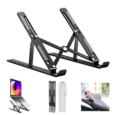 Adjustable Laptop Stand Holder With Built-In Foldable Legs And High Quality Fibre