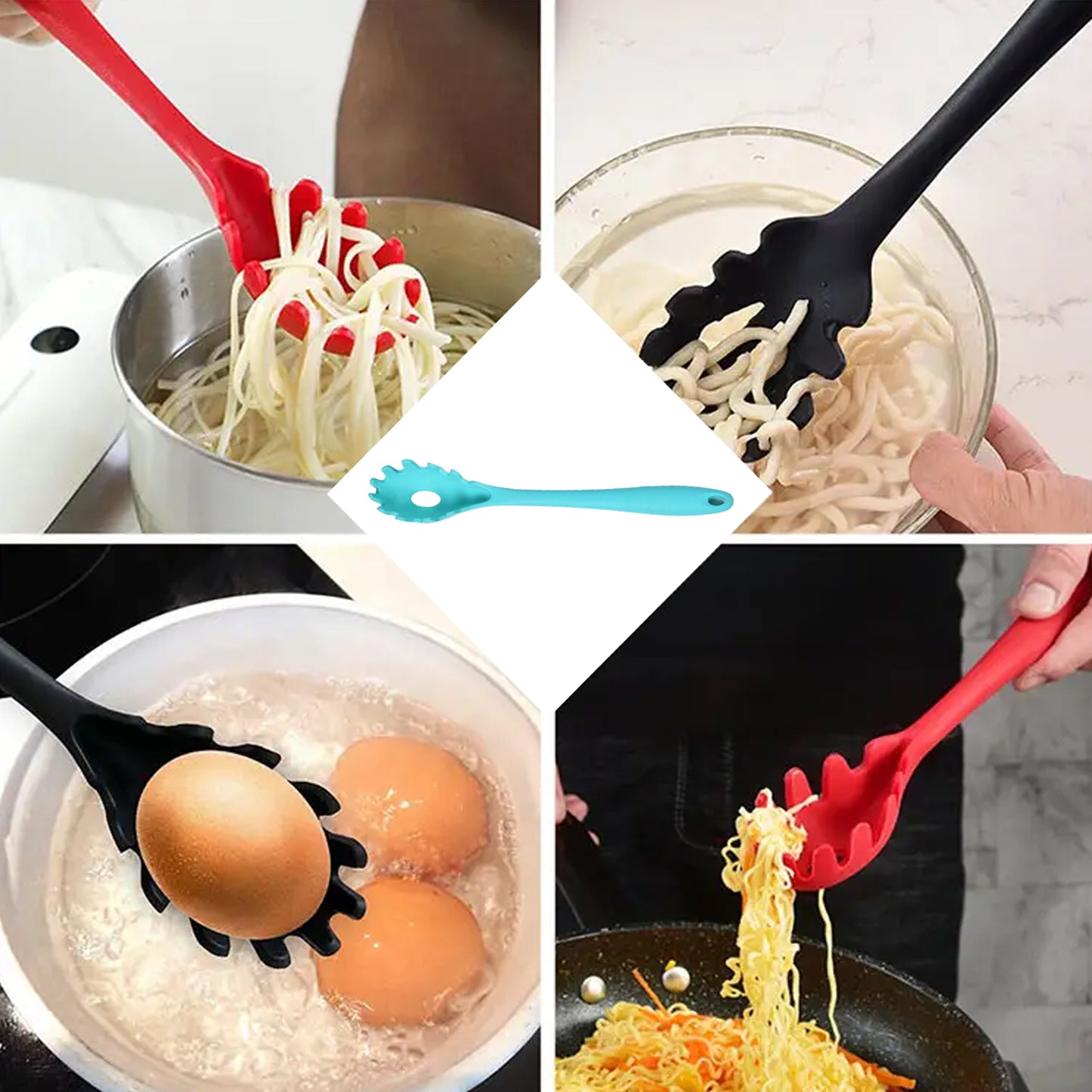 Pasta Fork Cutlery Food Grade Kitchen Non Slip Heat Resistant Spaghetti Spoon Best Kitchen Appliances (29Cm)