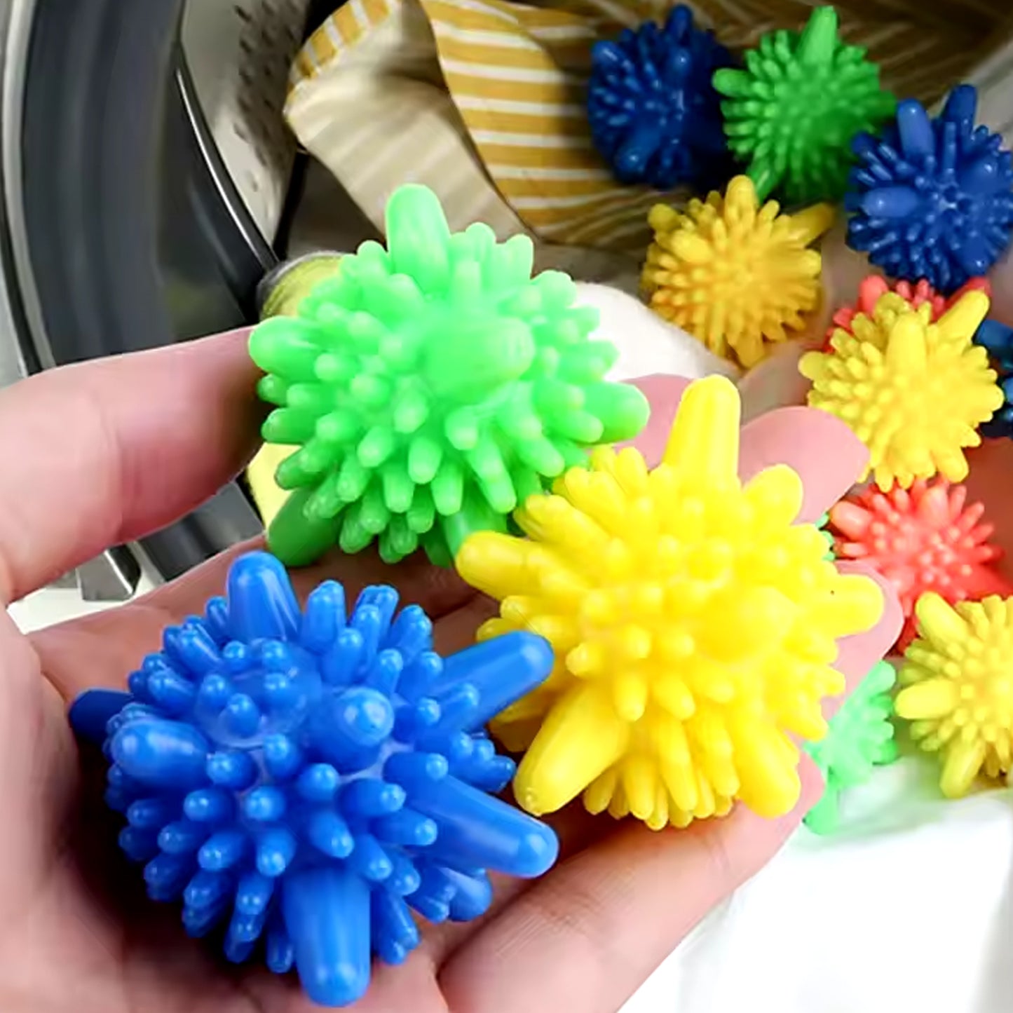 Soft Star Washing Machine Laundry Dryer Balls Laundry Ball (4 Pcs Multi Color)