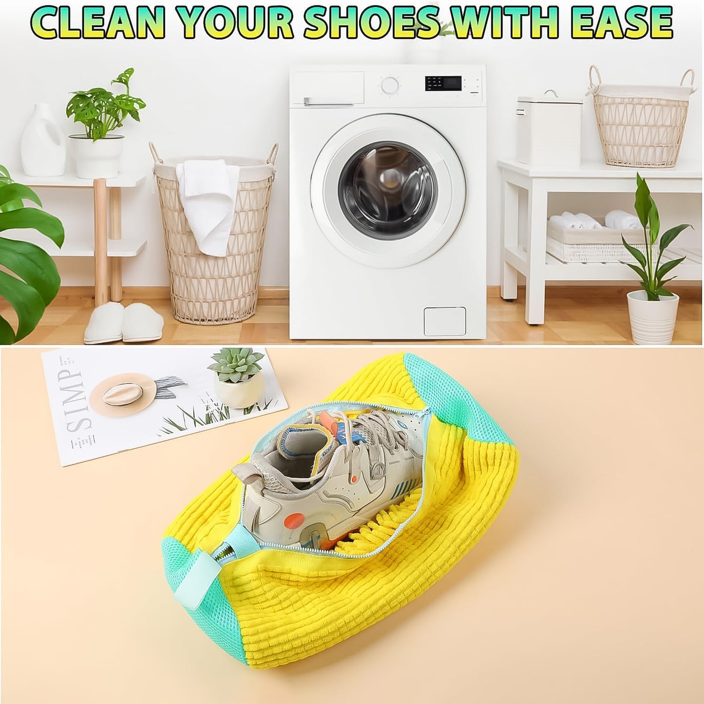 Shoecleaning Mop Cover With Microfiber Chenille Lining Zipper (1 Pc)