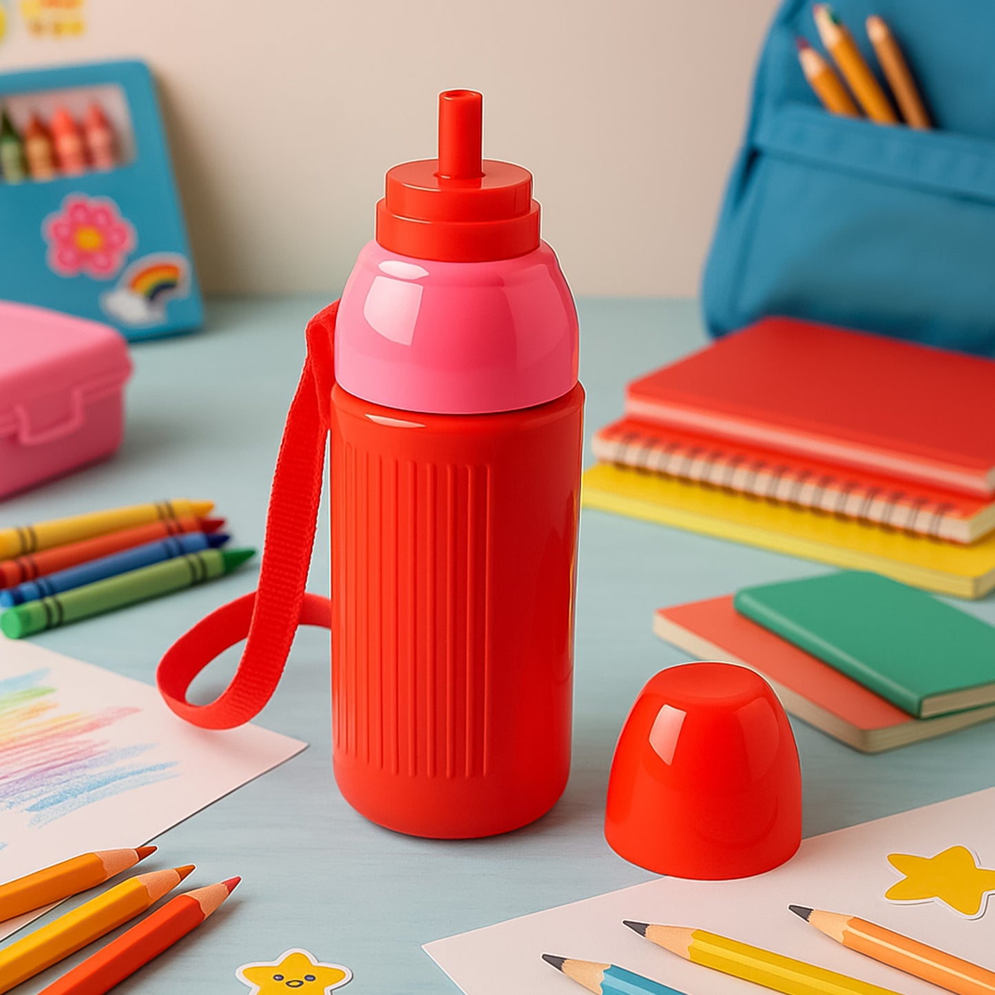 500Mlkids Insulated Plastic Water Bottle (1 Pc)