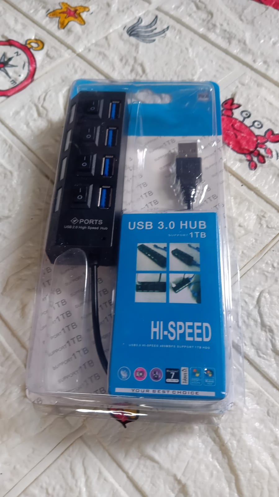 4 Port Usb Hub Usb 2.0 Hub Splitter High Speed With Onoff Switch Multi Led Adapter Compatible With Tablet Laptop Computer Notebook