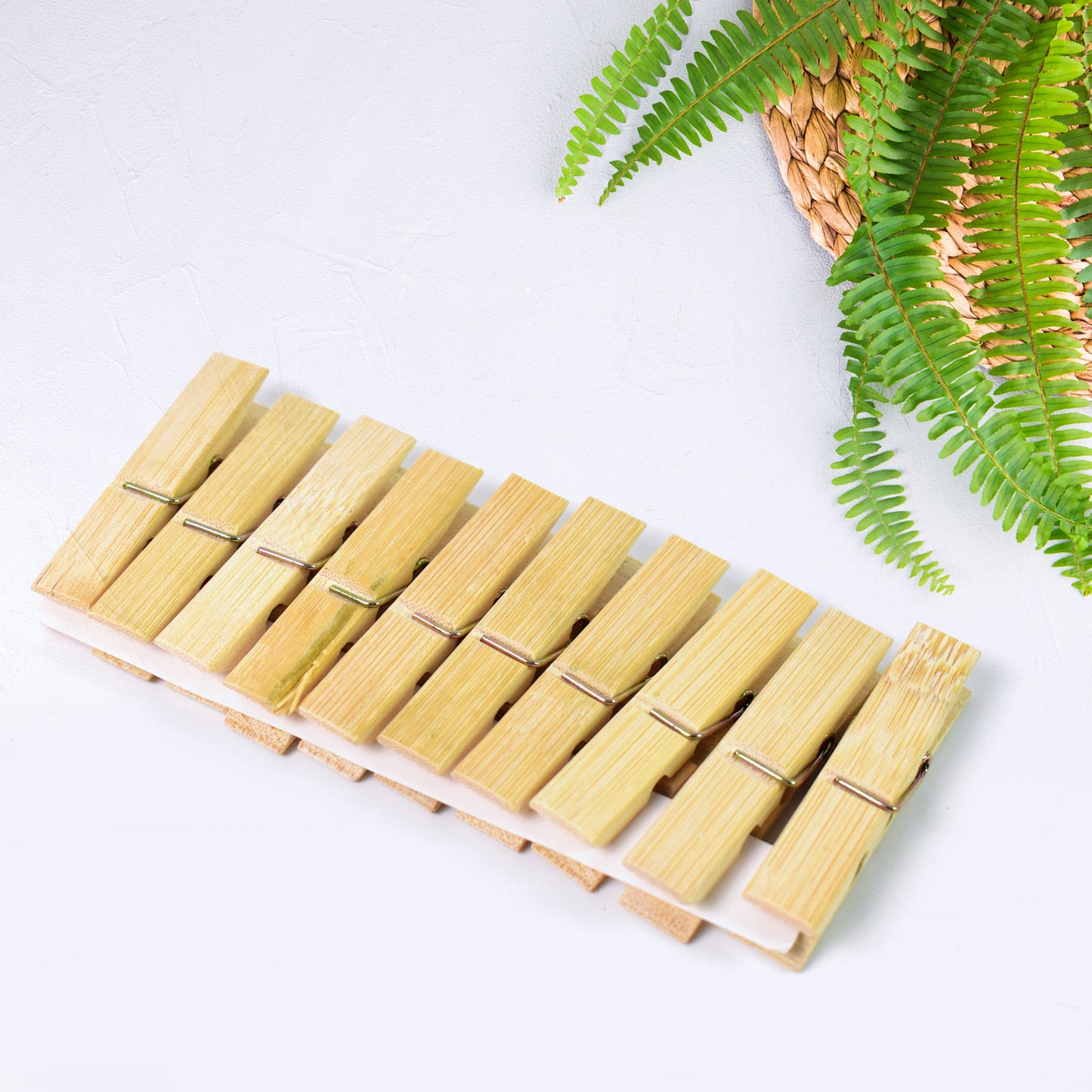 Heavy Duty Bamboo Wooden Cloth Clips Pegs (10 Pcs Set)