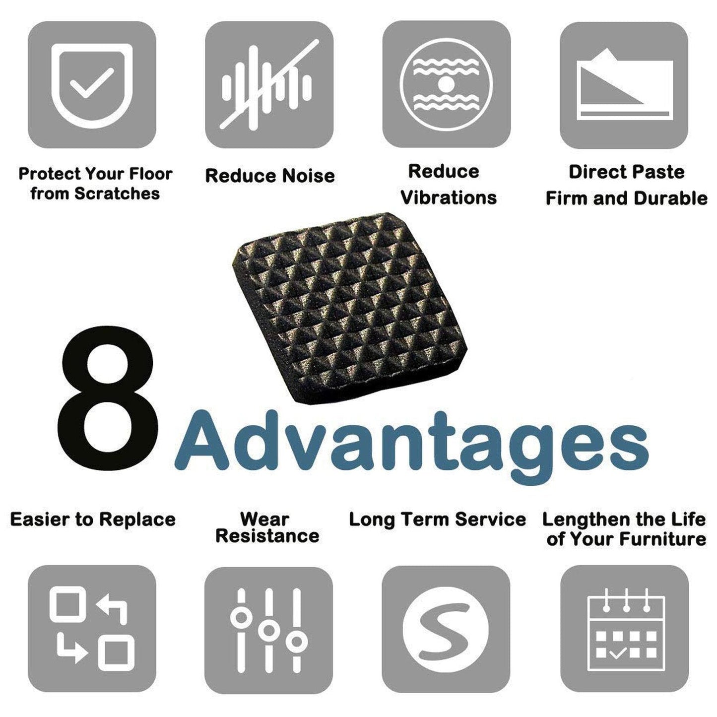 Selfadhesive Furniture Pads - Square (18 Pcs Set)