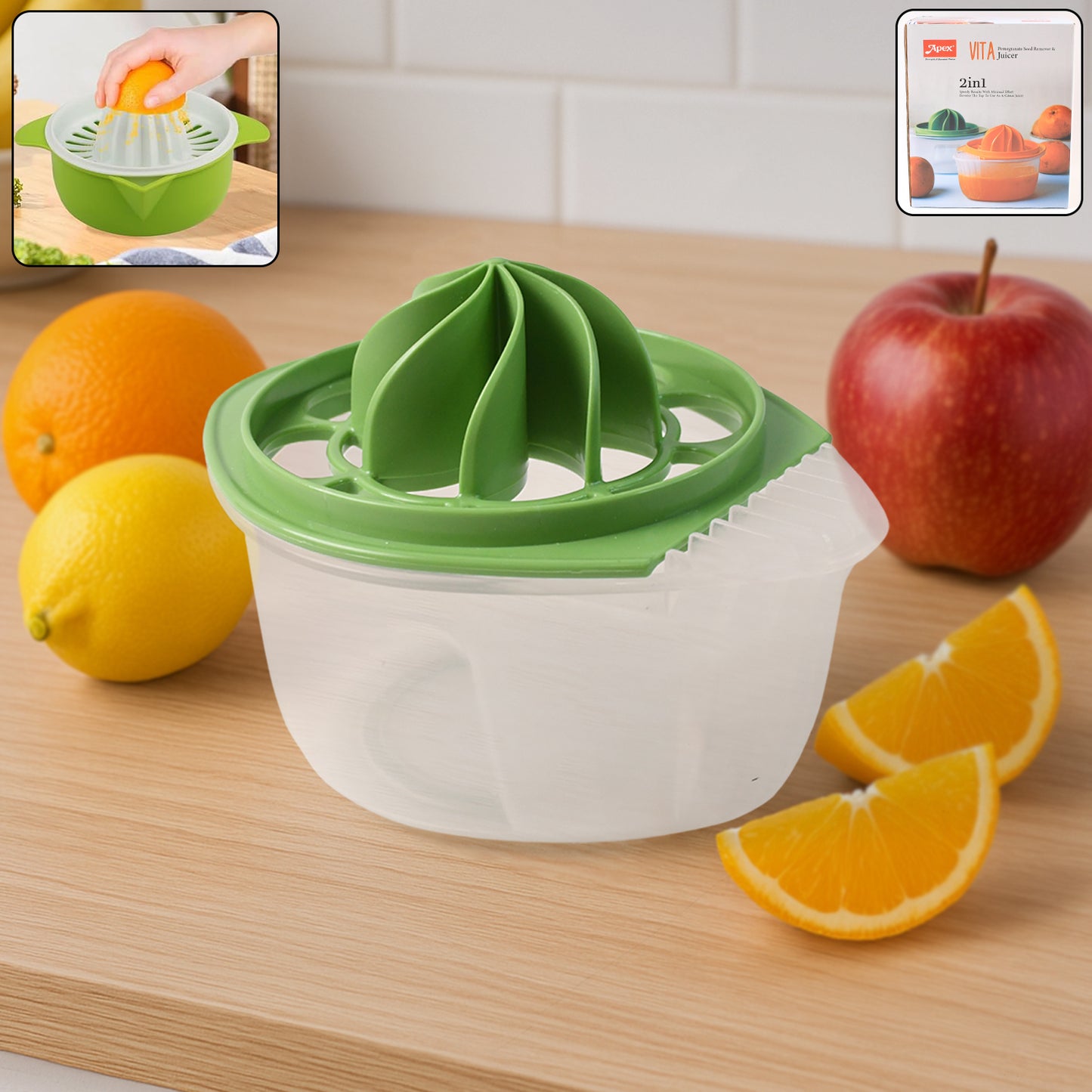 Apexvita Pomegranate Seed Remover Citrus Juicer (2 In 1)
