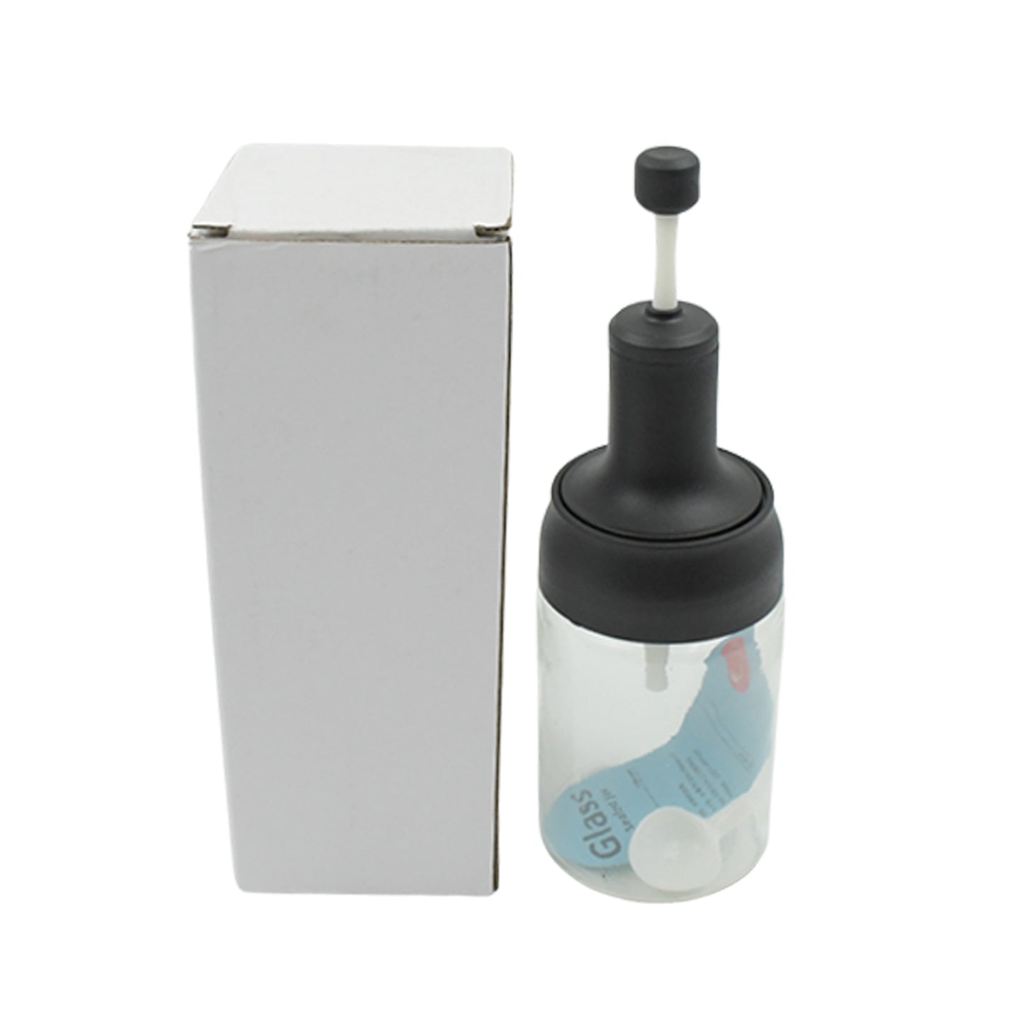 Heat-Resistant Condiment Container Seasoning Box Glass Condiment Canisters Pots Bottle With Serving Spoons For Salt Spice Honey Sugar Bbq Resturant Jar Oil Bottle Honey Jar Dispenser Airtight Cap Transparent (1 Pc)