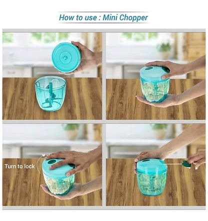 Manual Stainless Steel Compact Extra Sharp Hand Held Vegetable Chopperslicer With 5 Blades