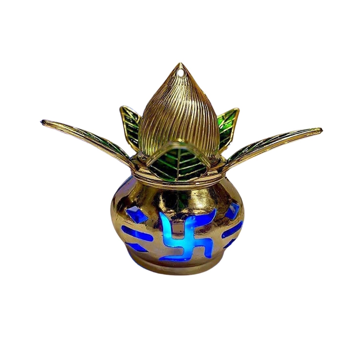 Goldplated Eco Friendly Led Kalash  For Pooja Mandir (1 Pc  Multicolor Led)