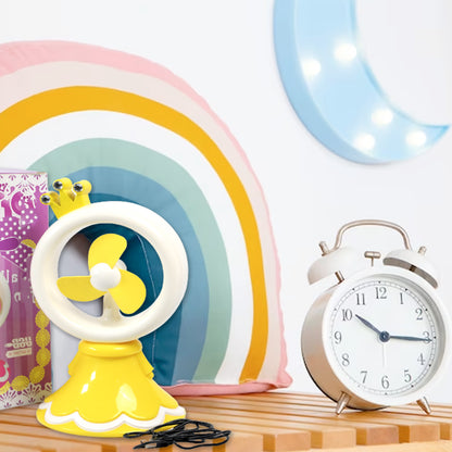 Princess Portable Fan Bright Color Desktop Office Usb  Battry Operate Fan (Battery Not Include)