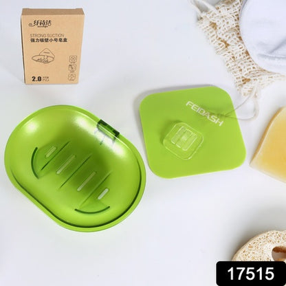 Plastic Soap Dish Holder For Bathroom Shower Wall Mounted Self Adhesive Soap Holder Saver Tray-Plastic Sponge Holder For Kitchen Storage Rack Soap Box Bathroom