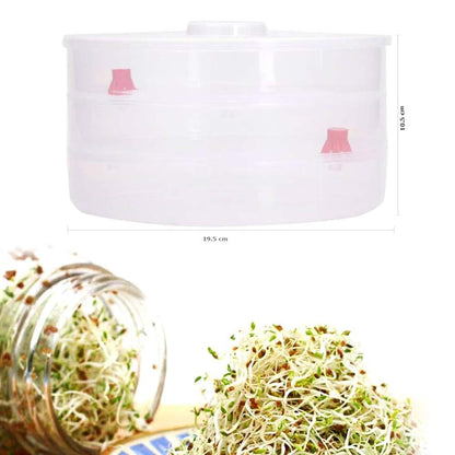 Plastic 3 Compartment Sprout Maker White