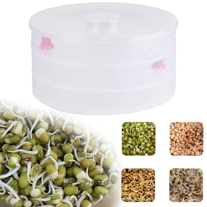 Plastic 3 Compartment Sprout Maker White