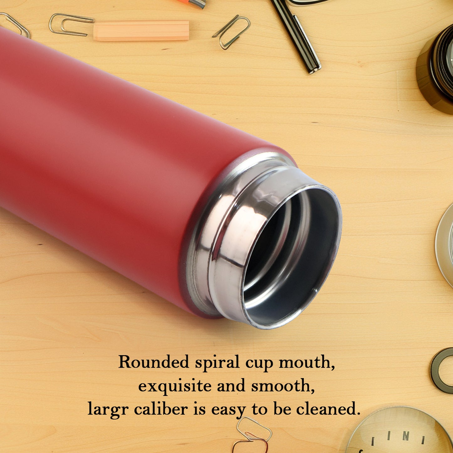 Red Vacuum Insulated Water Bottle (1 Pc  500Ml)