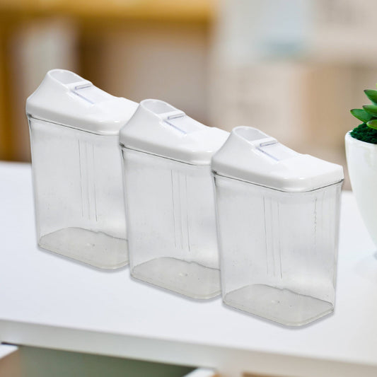 Kitchen Storage Jars  Container Set 3Pc  Transparent Jar Set For Home  Kitchen Use
