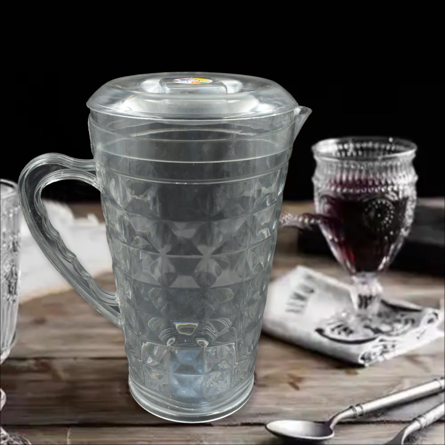Mocktail Pet Jug  Plastic Jug With Lid Drinking Beverage Jag Transparent Tableware  Reusable Bpa Free Plastic Water Jug For Home Use Perfect For Home Restaurants