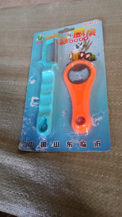 Vegetable Fruit Peelers Slicer  Bottle Opener Kitchen Peeler For Veggie Fruit Potato Carrot Bottle Opener With Plastic Handle Bottle Openers Wine Bottle Opener Cold Drink Bottle Opener (2Pc)
