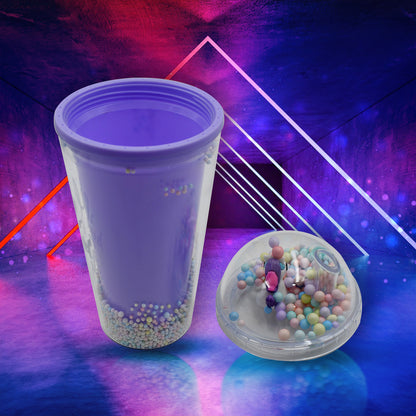 Design Printed Sipper Bottle With Toy Led Glow Light Double Wall Sipper Glass Water Bottle  Sipper Bottle With Straw For Girls And Kids For Boys And Girls Schooltuitiongym (Pack Of 1)