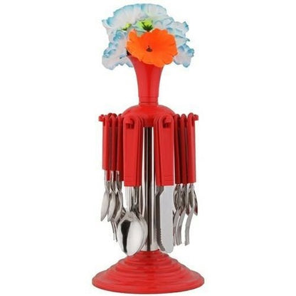 New Stylish 24 Pcs Plastic Stainless Steel Cutlery Set (Pack Of 24)