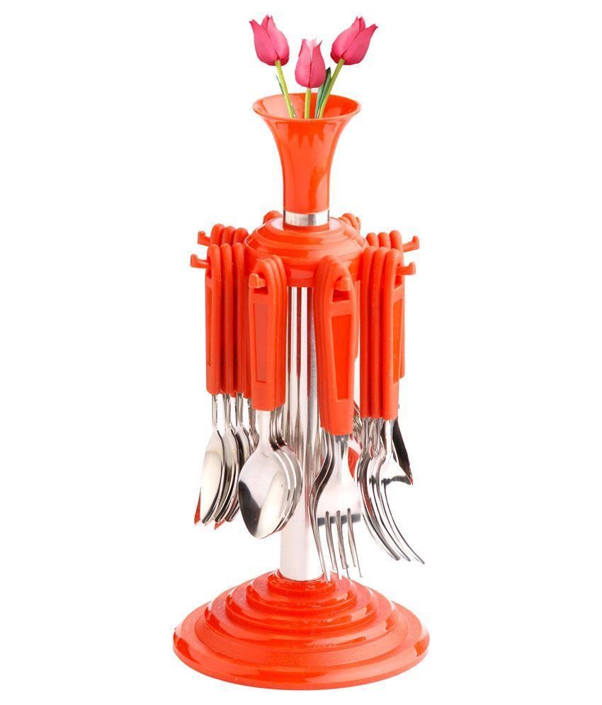 New Stylish 24 Pcs Plastic Stainless Steel Cutlery Set (Pack Of 24)