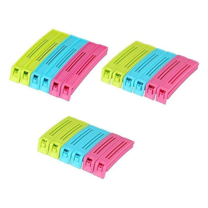 Plastic Snack Bag Clip Sealer Set (18 Pcs Multicolour)