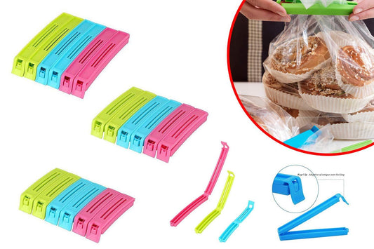 Plastic Snack Bag Clip Sealer Set (18 Pcs Multicolour)