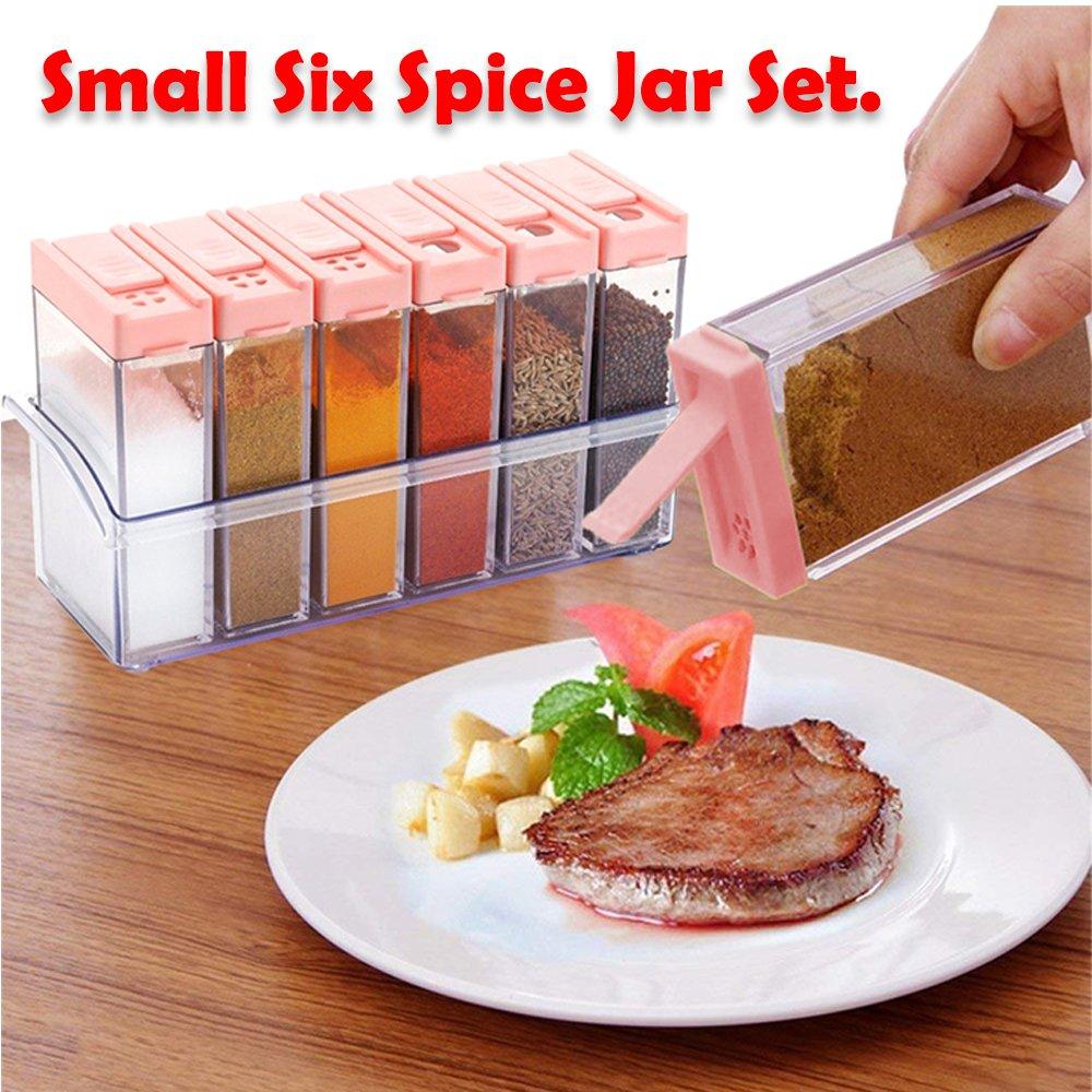 Plastic Spice Jars (6 Pcs 14X22X8Cm Multicolour)