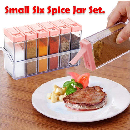 Plastic Spice Jars (6 Pcs 14X22X8Cm Multicolour)