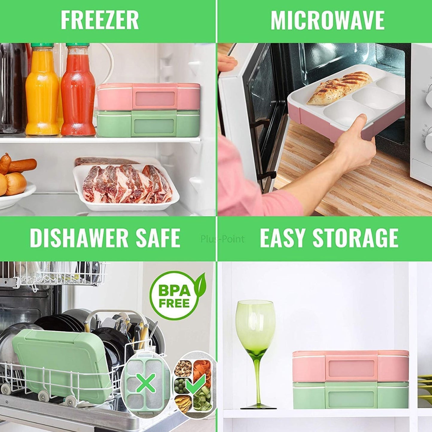 Lunch Box 4 Compartment With Leak Proof Lunch Box For School  Office Use
