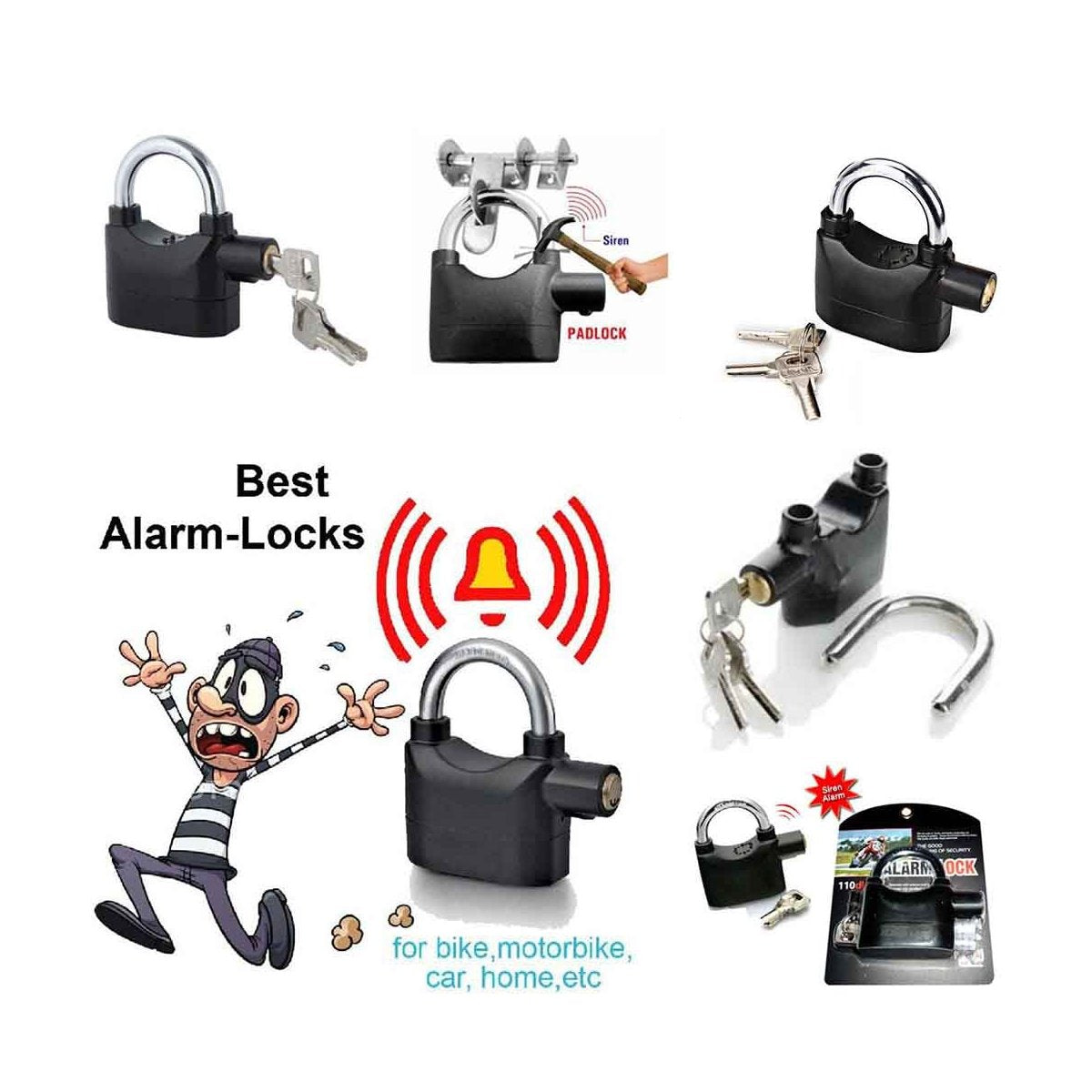 Anti Theft Security Pad Lock With Smart Alarm