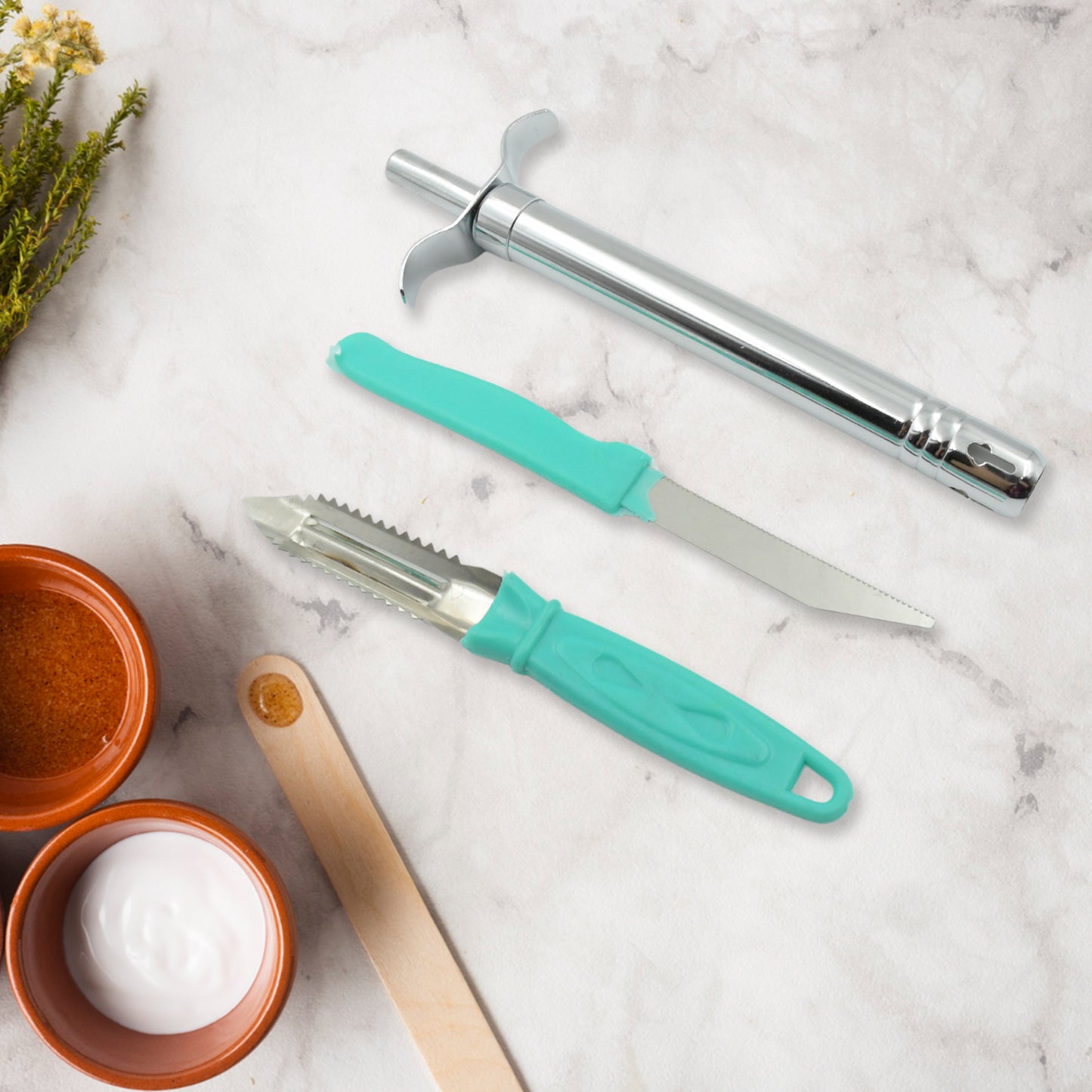 3 In 1 Kitchen Combo - Kitchen Lighter Stainless Steel Knife And Peeler