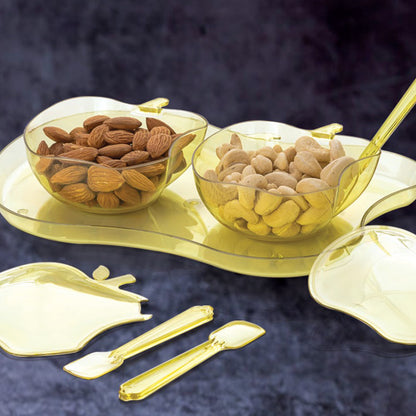 Apple Shape 2Piece Serving Set Of Bowl With Spoon  Tray. Dinnerware Serving Snacks  Pickle