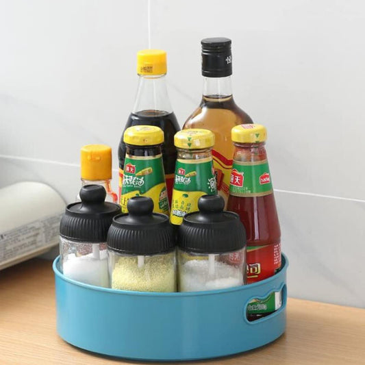 360 Degree Rotating Kitchen Organizer Trolley For Storage  Revolving Tray  Turntable Dining Table Organizer