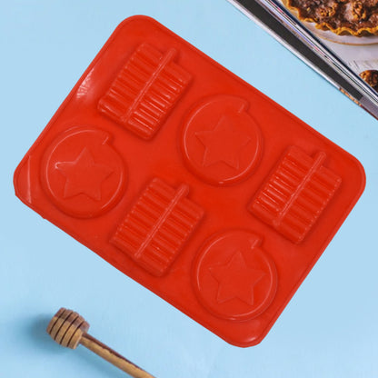 6Cavity Chocolate Mould Tray  Cake Baking Mold  Flexible Silicon Ice Cupcake Making Tools