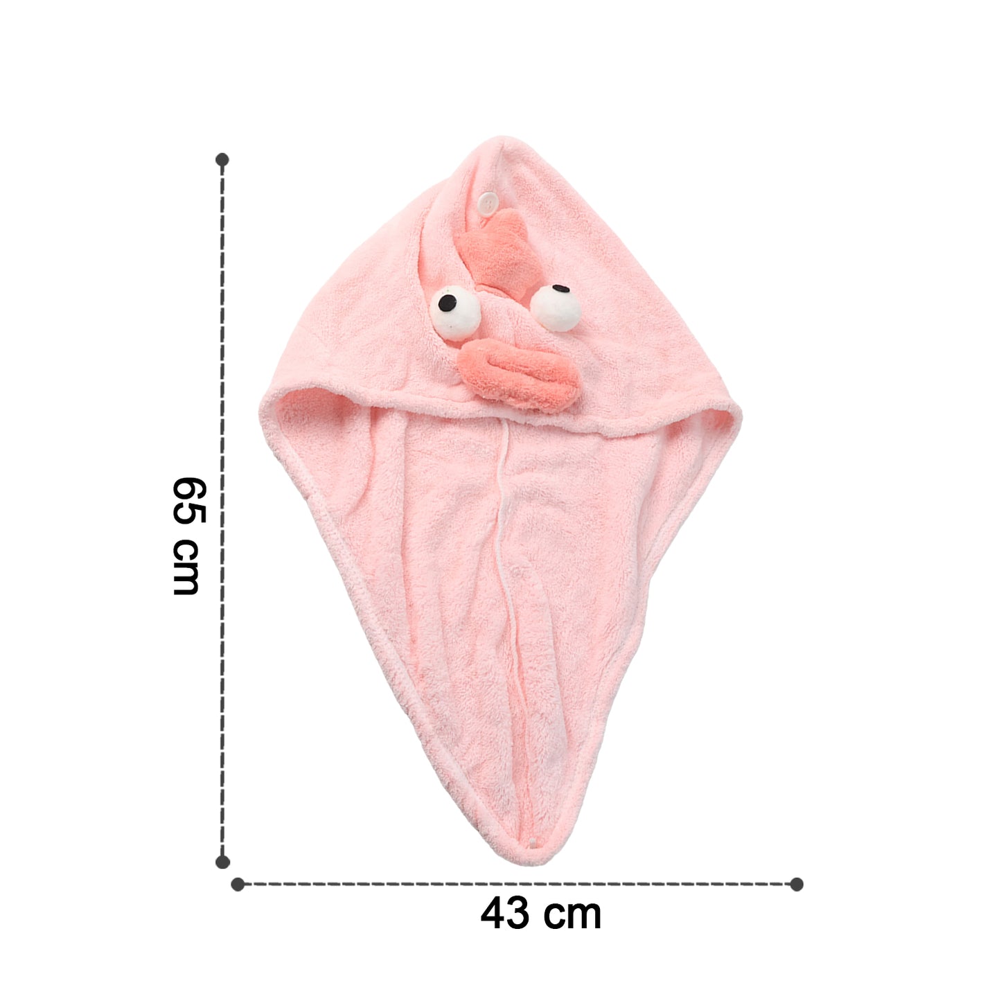 Softmicrofiber Cartoon Design Hair Drying Towel Wrap With Button Closure (1 Pc)