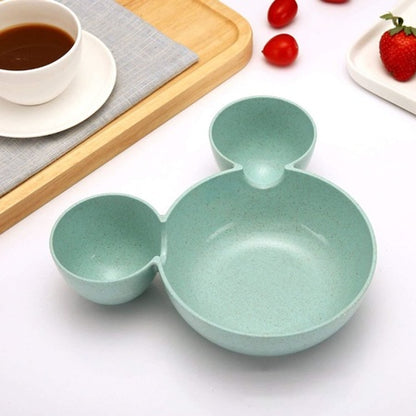 Mickey Shaped Kidssnack Serving Sectioned Plate
