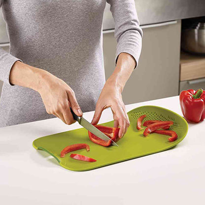 Chop  Drain Vegetables Fruits Chopping Board Sleek Knife