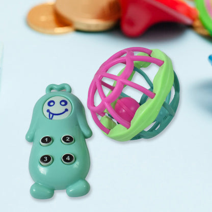 Kinder Rattles Classic Store Plastic Non-Toxic Shake And Grab Ball Baby Rattles  Teethers (8 Pcs Set)