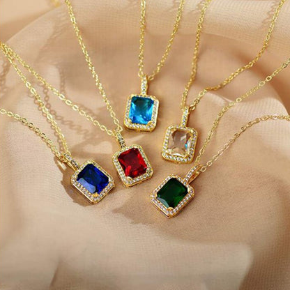 Stonependant Necklace Chain Set With Earrings (1 Set  Mix Color  Design)