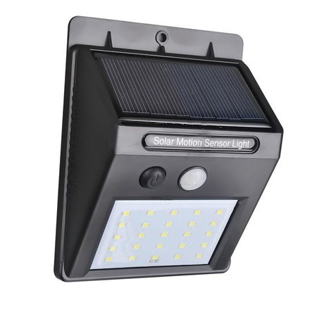 Solar Security Led Night Light For Home Outdoorgarden Wall (Black) (20-Led Lights)