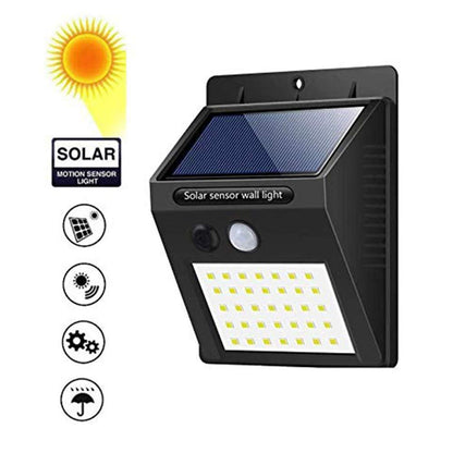 Solar Security Led Night Light For Home Outdoorgarden Wall (Black) (20-Led Lights)