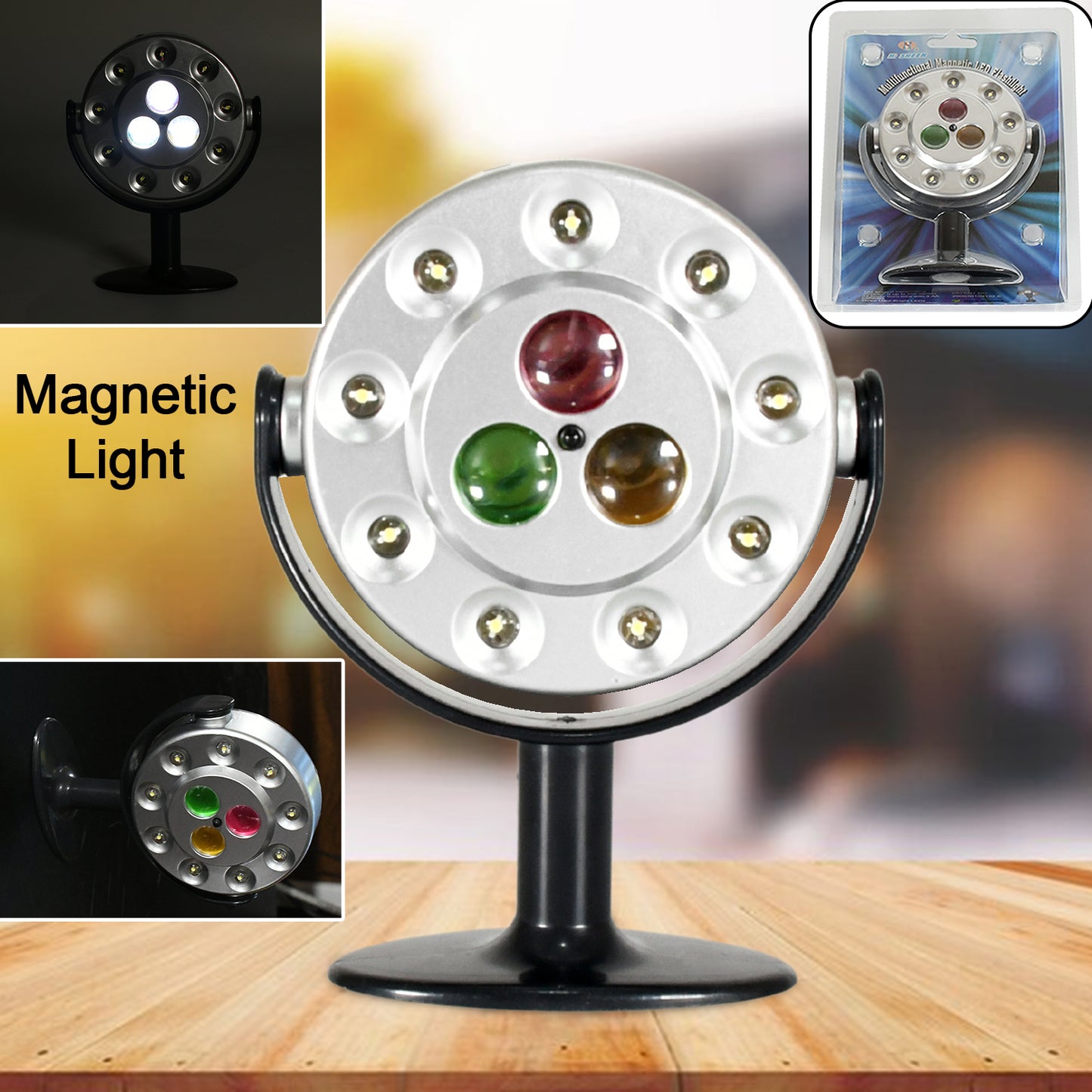 Multifunctional Magnetic Led Flashlight High Quality Waterproof Light Three Ultra-Bright Leds Battery Operated Led Light (Battery Not Included)