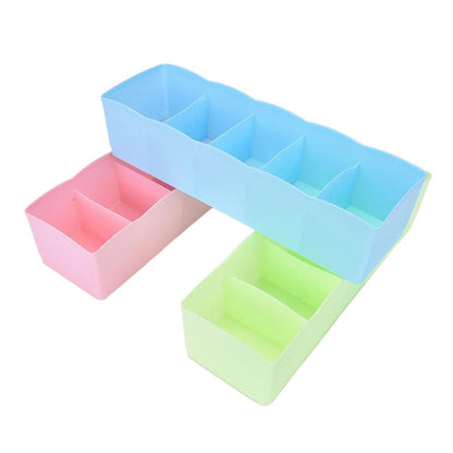 5-Compartments Sockshandkerchiefunderwear Storage Box Socks Drawer Closet Organizer Storage Boxes (Pack Of 2)