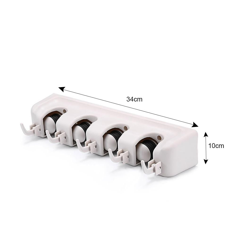 4-Layer Mop And Broom Holder Garden Tool Organizer Multipurpose Wall Mounted