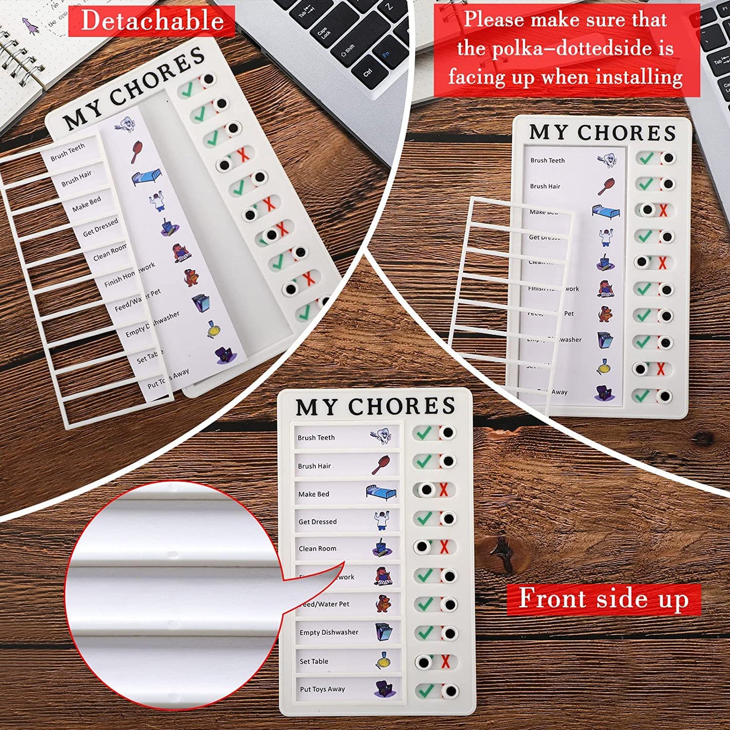 Portable My Chores Home Note Board Management Planning Memo Boards Reminding Time. (Size - 20X12Cm)