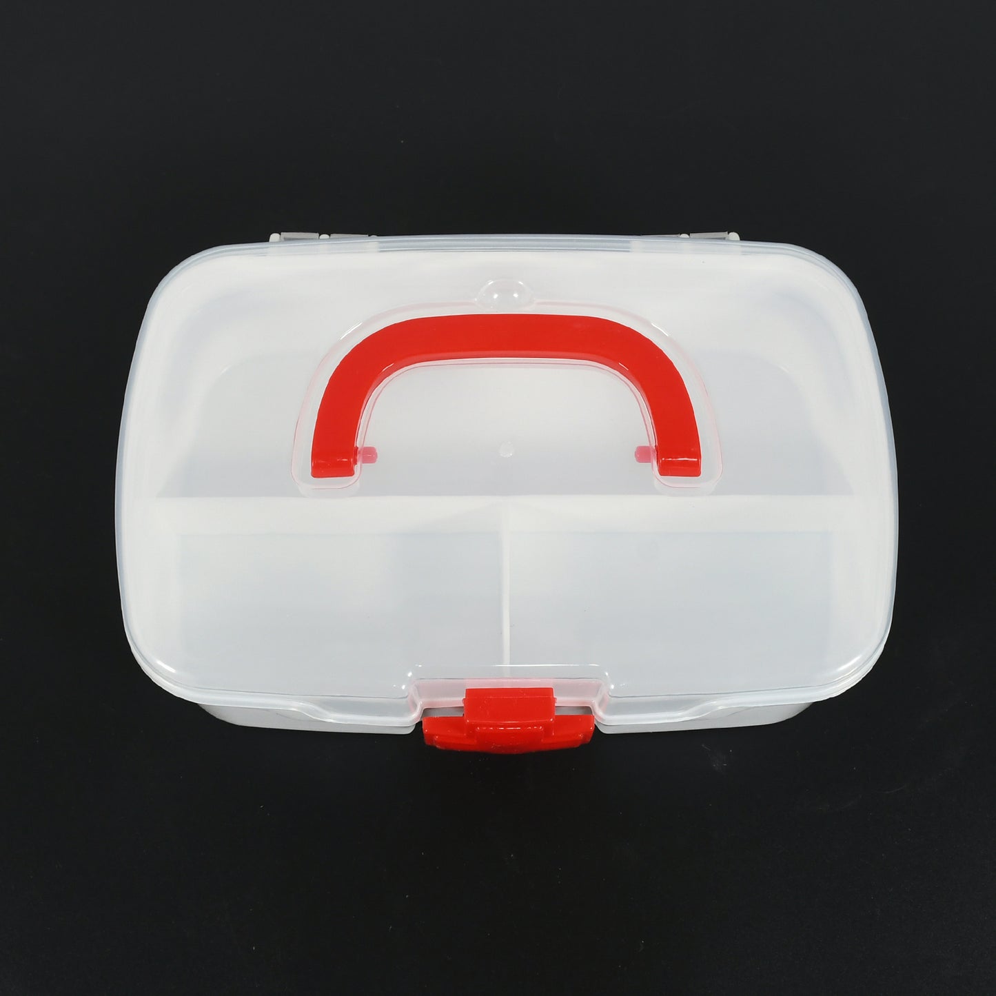 Medical Box 1 Piece Indoor Outdoor Medical Utility Medicine Storage Box Detachable Tray Medical Box Multi Purpose Regular Medicine First Aid Box With Handle  Transparent Lid
