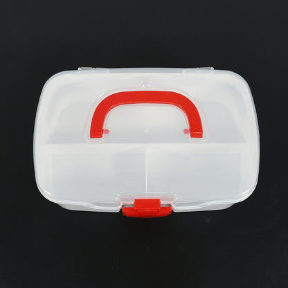 Medical Box 1 Piece Indoor Outdoor Medical Utility Medicine Storage Box Detachable Tray Medical Box Multi Purpose Regular Medicine First Aid Box With Handle  Transparent Lid