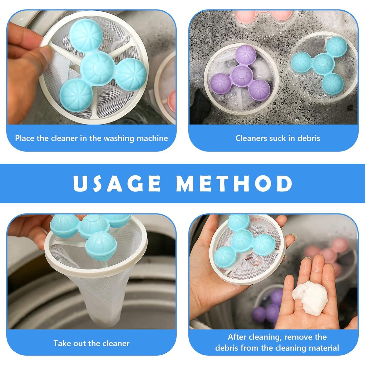 Laundry Ball Floating Pet Fur Lint Hair Catcher Household Reusable Washing Machine Floating Lint Mesh Bag Hair Filter Net Pouch Washing Lint Hair Remover Net Mesh Bag Dryer (1 Pc)