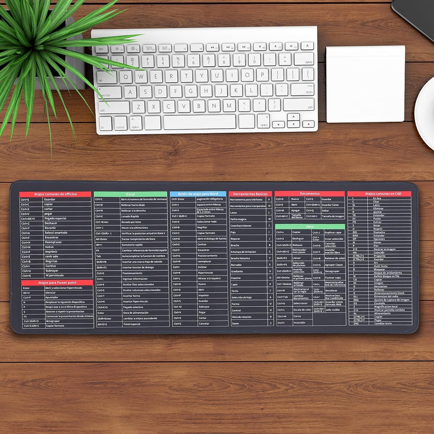 Shortcut Keyboard Mat Mouse Pad Mat Mouse Pads For Desk Quick Key Super Large Anti-Slip Keyboard Pad Desk Accessories Desktop Mouse Pad Office Oversized Big Mouse Pad Rubber (8030 Cm)