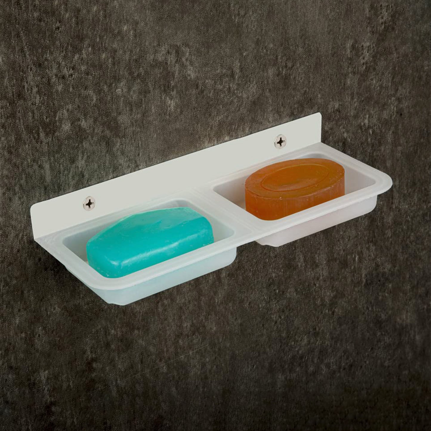 Wallmounted Double Compartment Soap  Sponge Holder (1 Pc)