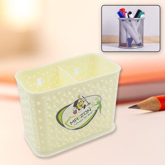 Multipurpose Holder For Desk Plastic Pen Pots Desk Organizers Pencil Pots Holder Stationary Supplies For Office Home School Non-Slip Silicone Bottom